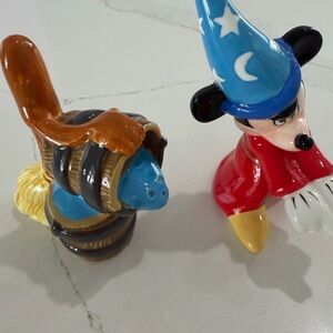 Ceramic Disney Sorcerer Mickey salt and pepper shakers